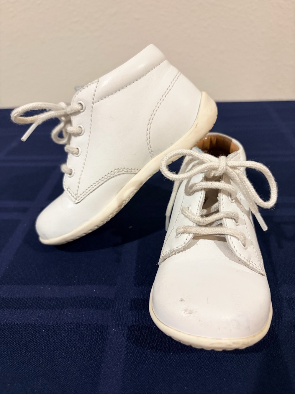 Polo Ralph Lauren Infant High Top White Leather Shoes Size 7.5